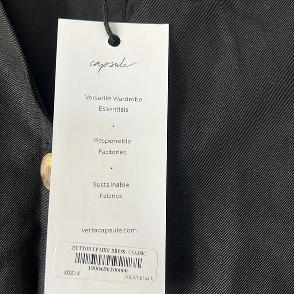 NWT Vetta Capsule Button Up Midi Dress Minimalistic - Picture 5 of 5